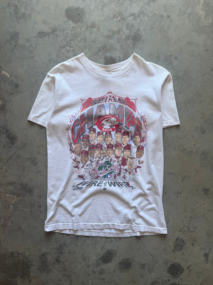 1990 Cincinnati Reds World Series Champs Wire to Wire Salem Sportswear T-shirt (M)