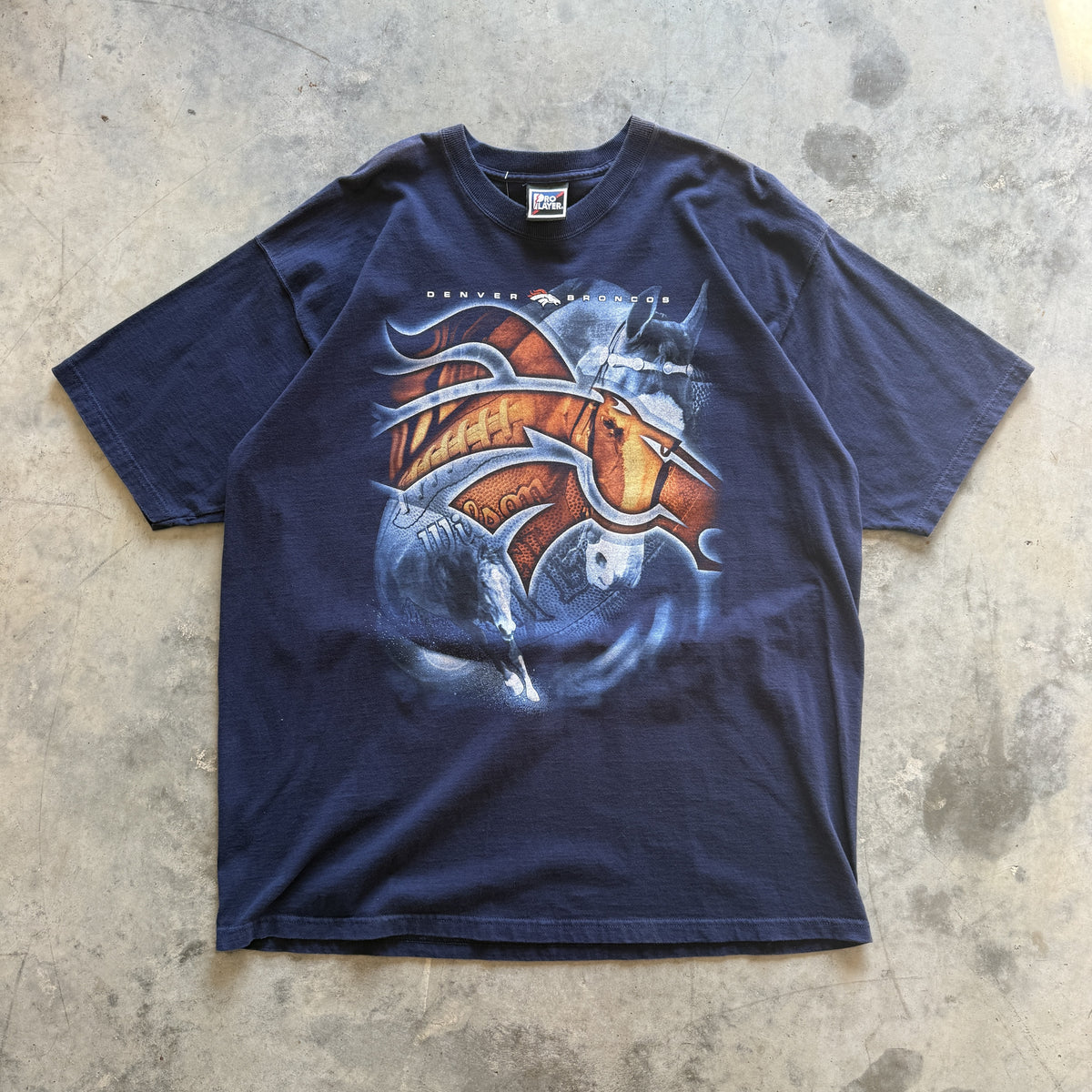 90s Denver Broncos Pro Player Logo Graphic T-Shirt (XXL)