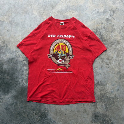 2002 Kansas City Chiefs Red Friday 40th Season T-Shirt (XXL)