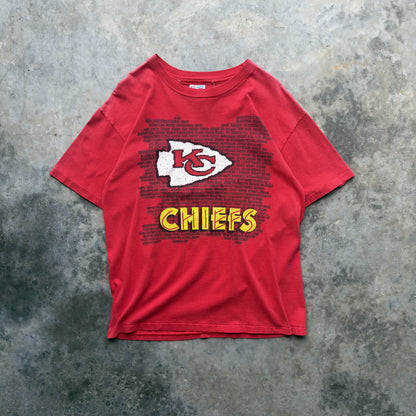 90s Kansas City Chiefs Brick Wall Hanes T-Shirt (L)