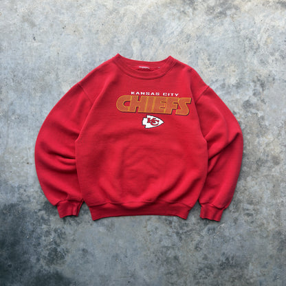 90s Kansas City Chiefs Embroidered Spellout Crewneck (M)