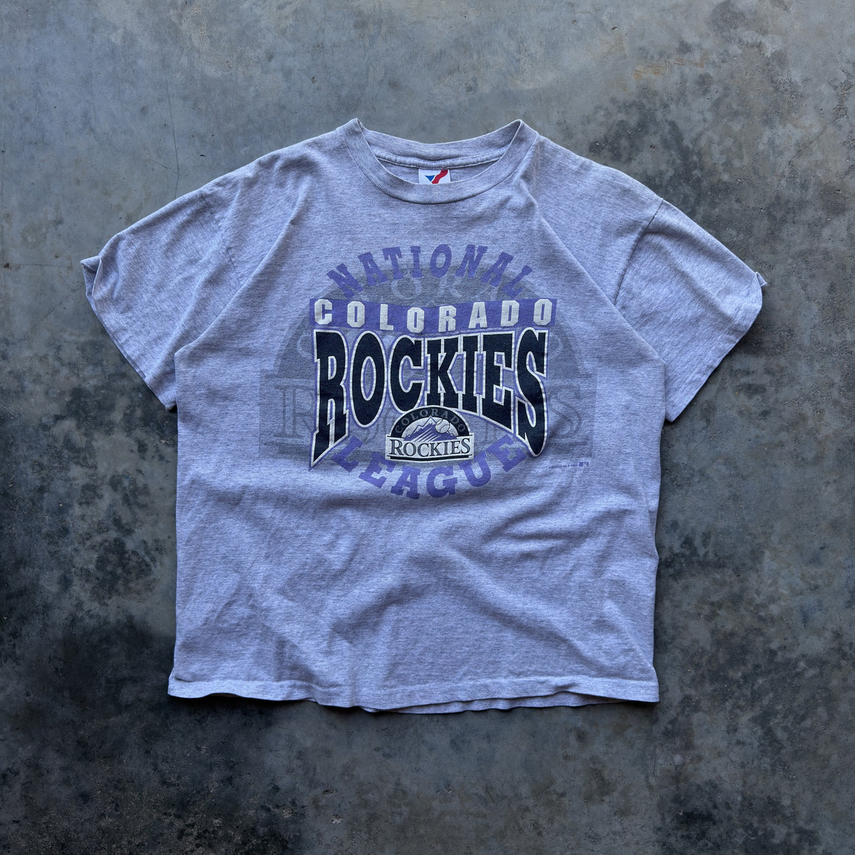 90's Colorado Rockies Artex Spellout T-Shirt (L)