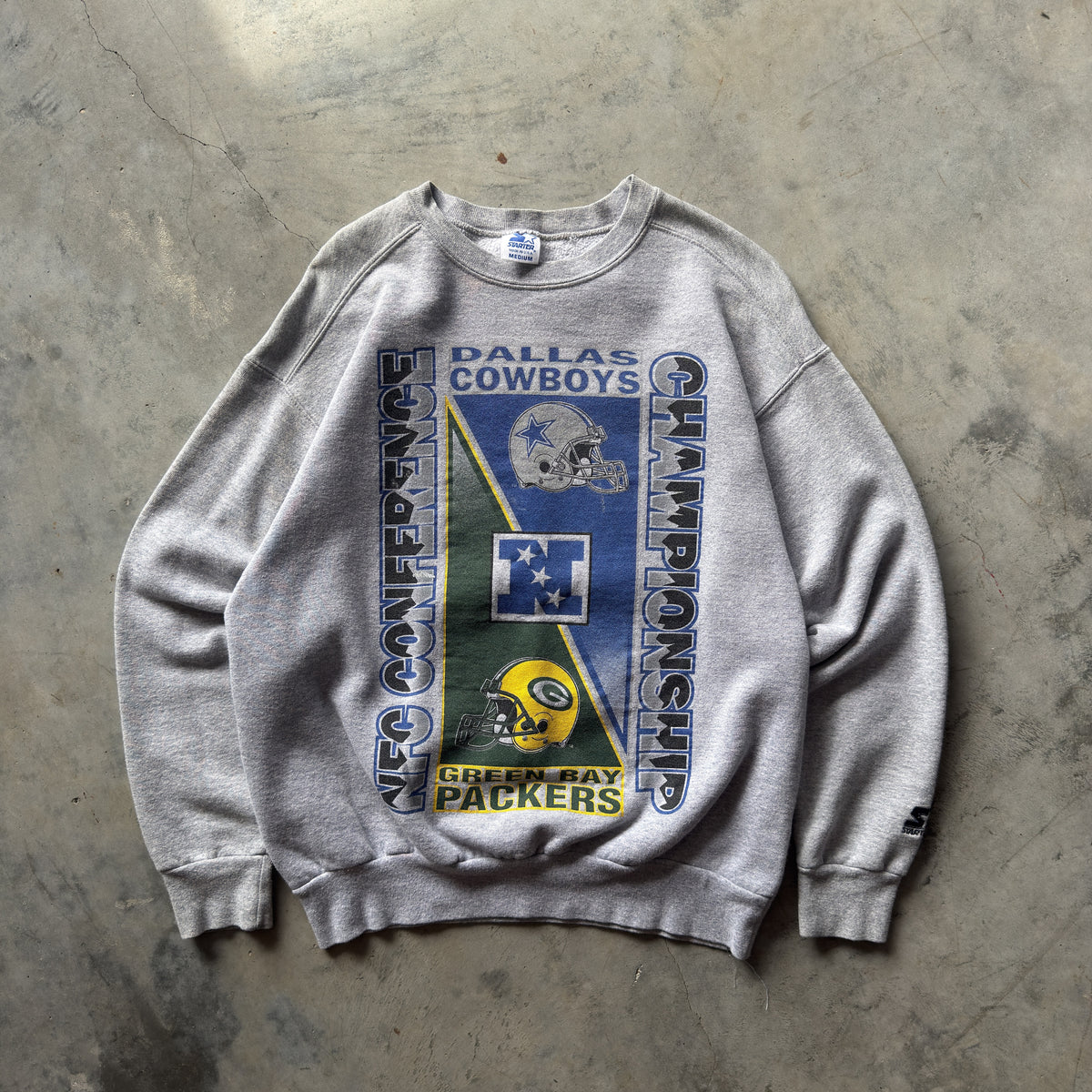 90's Dallas Cowboys vs Green Bay Packers NFC Championship Starter Crewneck (M)