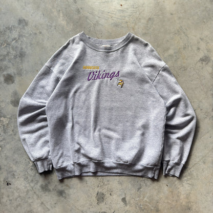 90's Minnesota Vikings Embroidered Script Crewneck (XL)