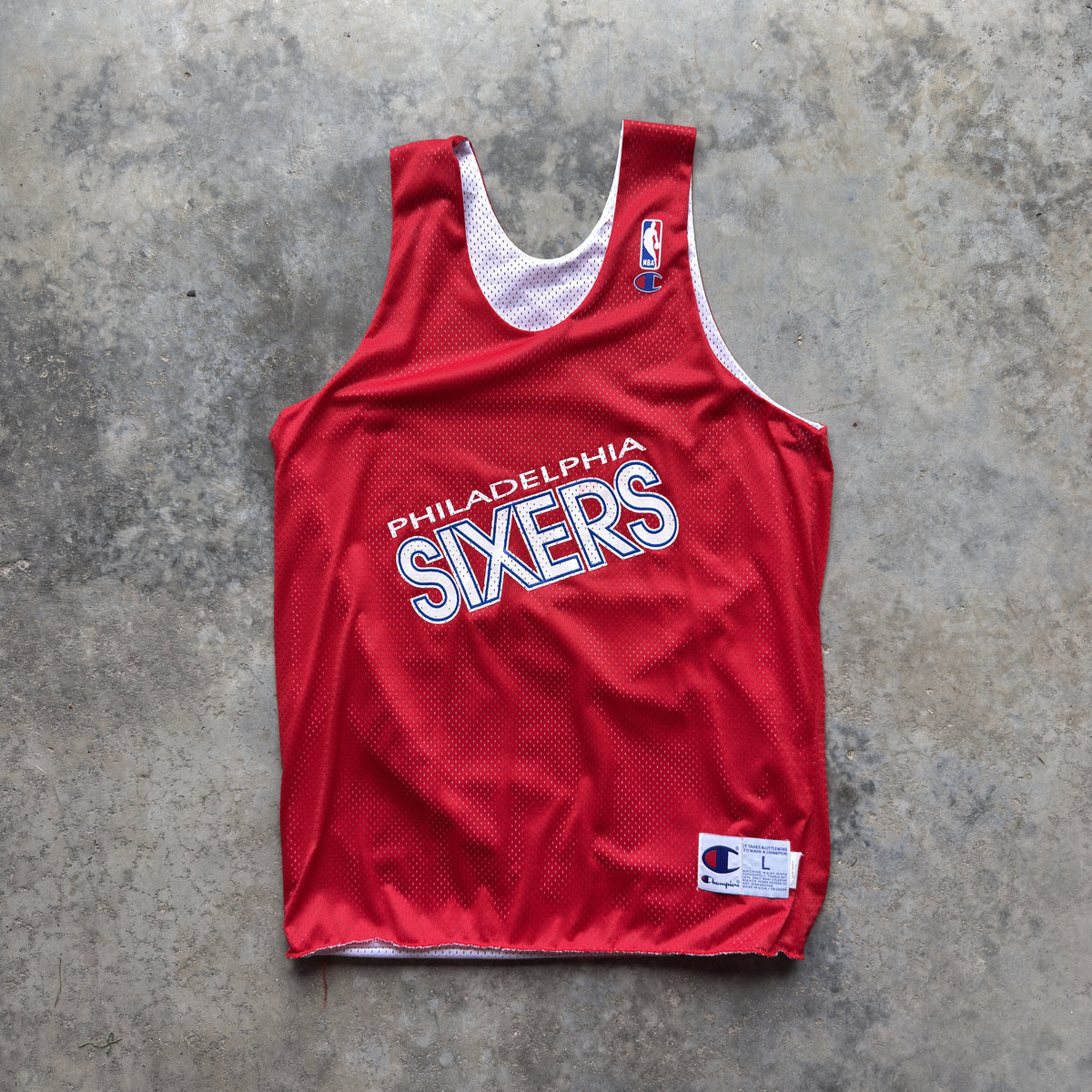 90's Philadelphia Sixers Champion Reversible Practice Jersey (L)