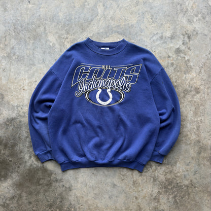 Indianapolis Colts Logo Athletic Spellout Crewneck (XL)
