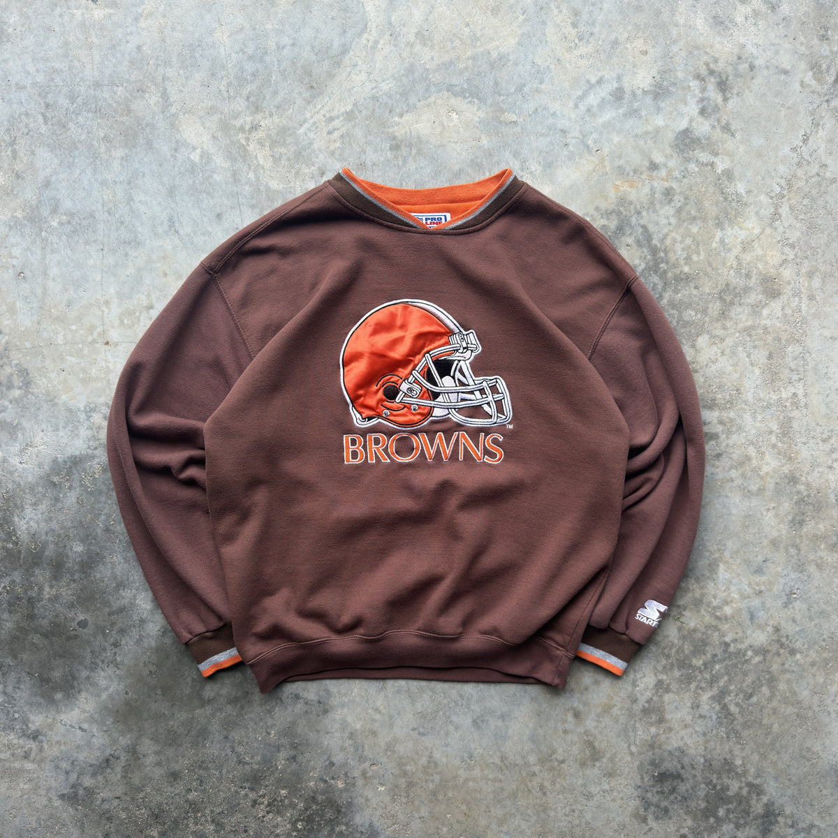 90s Cleveland Browns Starter Pro Line Helmet Crewneck (L)