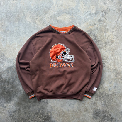 90s Cleveland Browns Starter Pro Line Helmet Crewneck (L)
