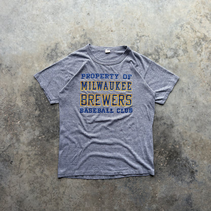 70s Property of Milwaukee Brewers Baseball Club T-Shirt (M)