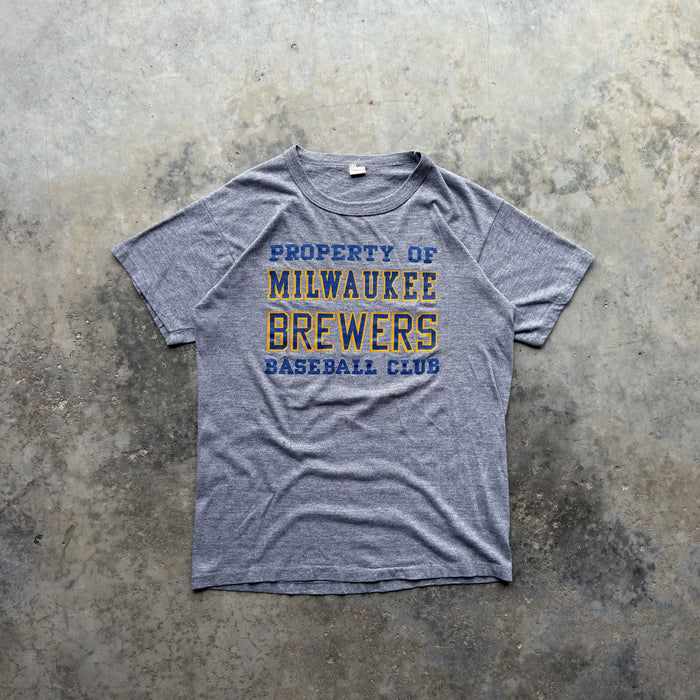 70s Property of Milwaukee Brewers Baseball Club T-Shirt (M)