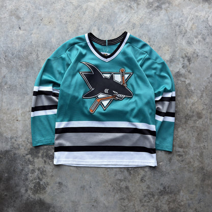 90s San Jose Sharks CCM Vintage NHL Jersey (S)