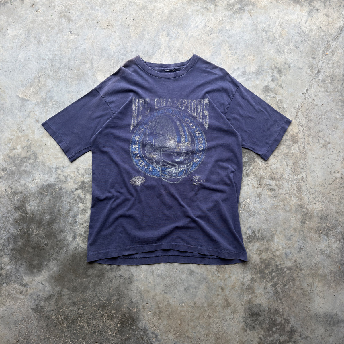 1995 Dallas Cowboys Faded Navy T-Shirt (XXL)
