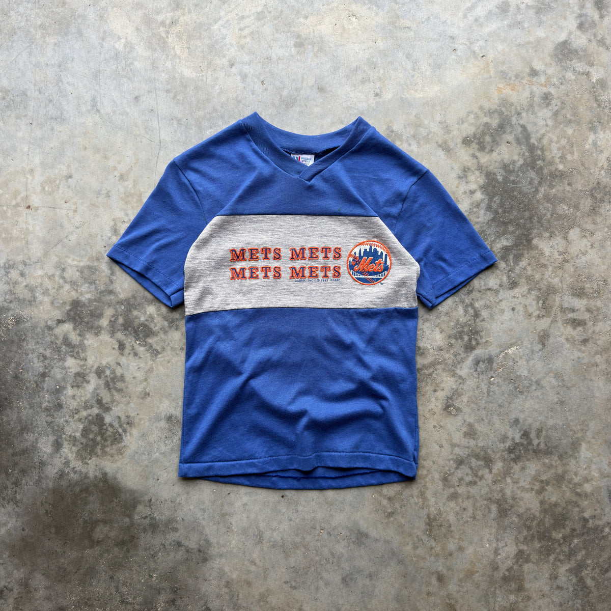 1988 New York Mets Garan V Neck T-Shirt (XXS)