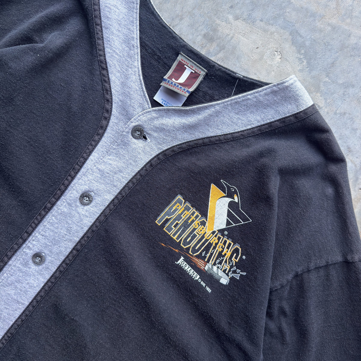 1993 Pittsburgh Penguins Jostens Button Up Jersey (L)