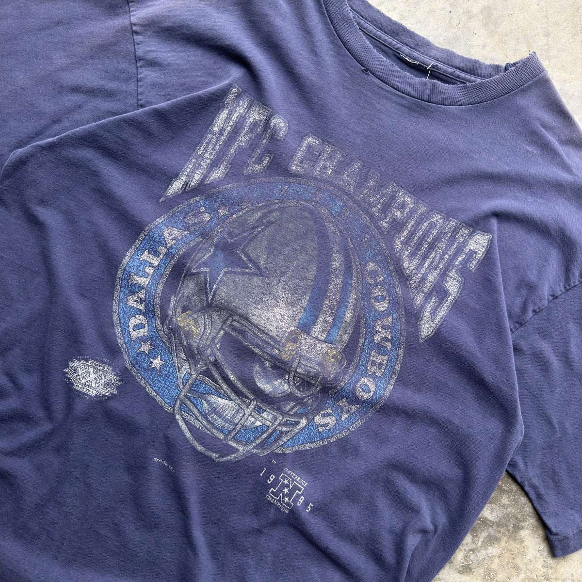 1995 Dallas Cowboys Faded Navy T-Shirt (XXL)