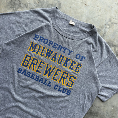 70s Property of Milwaukee Brewers Baseball Club T-Shirt (M)