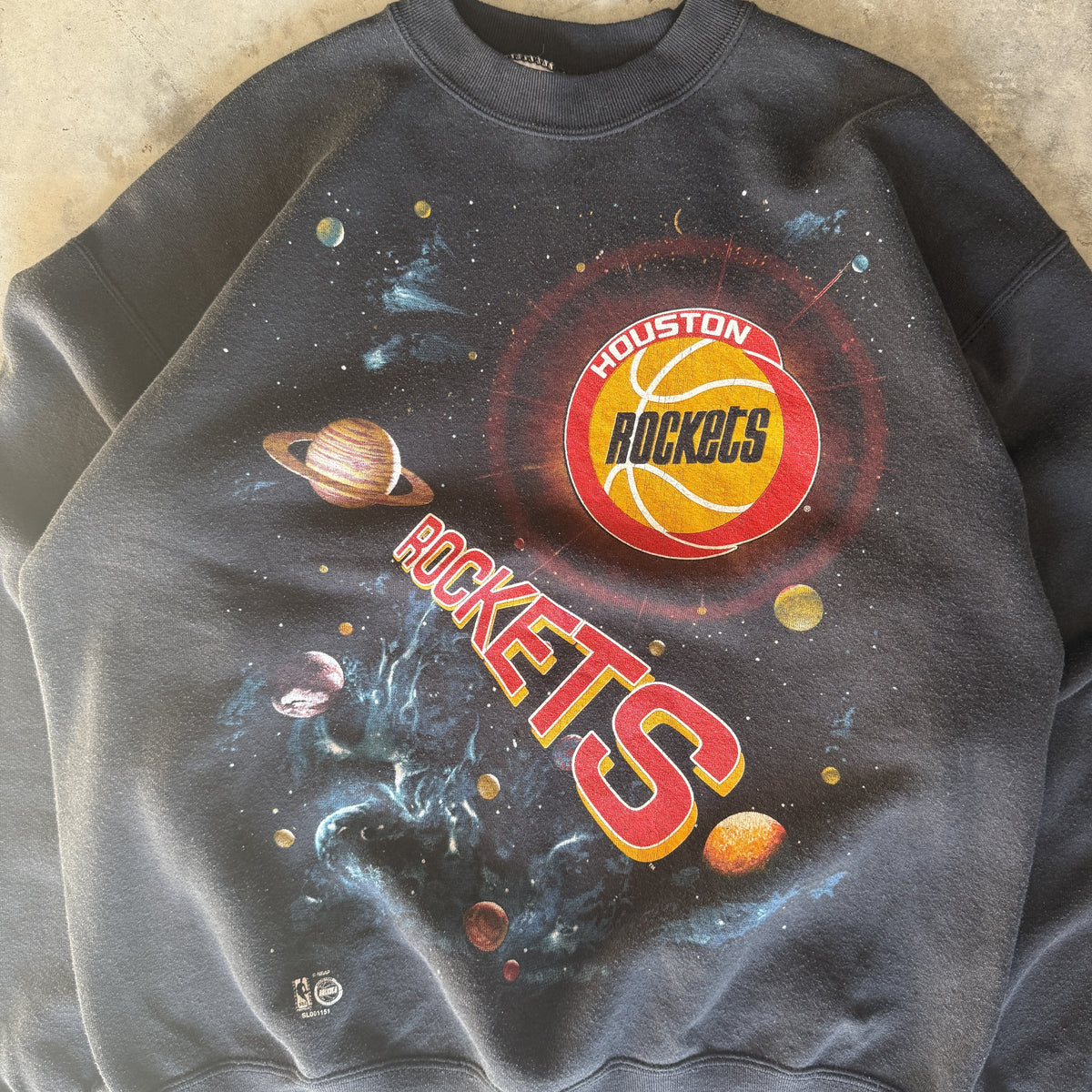 90s Houston Rockets Galaxy NBA Official Fan Crewneck (XL)
