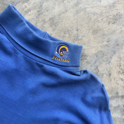 90s Saint Louis Rams Embroidered Helmet Mock Neck Long Sleeve (XL)