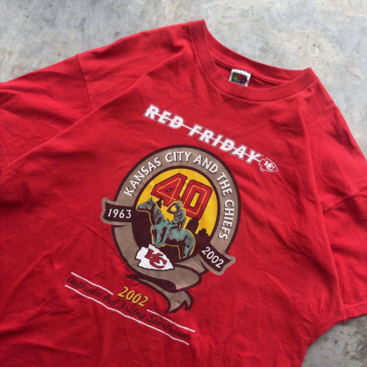2002 Kansas City Chiefs Red Friday 40th Season T-Shirt (XXL)