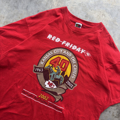 2002 Kansas City Chiefs Red Friday 40th Season T-Shirt (XXL)