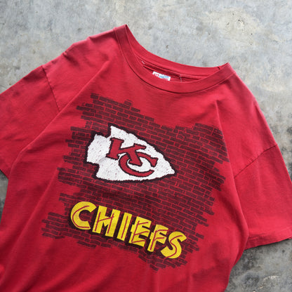 90s Kansas City Chiefs Brick Wall Hanes T-Shirt (L)
