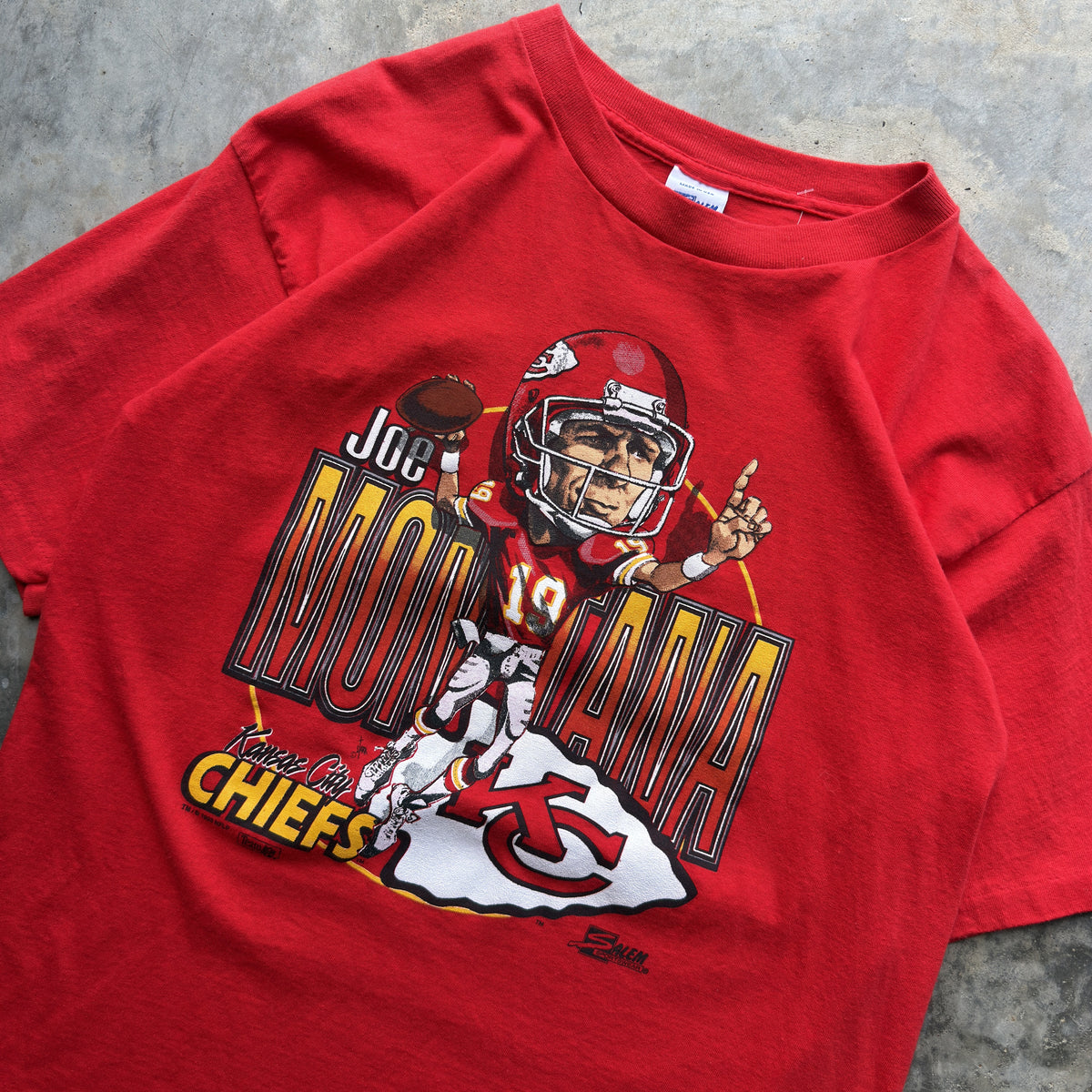 1993 Kansas City Chiefs Joe Montana Caricature T-Shirt (M)