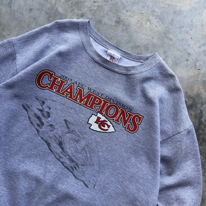 2003 Kansas City Chiefs AFC West Division Champions Crewneck (L)