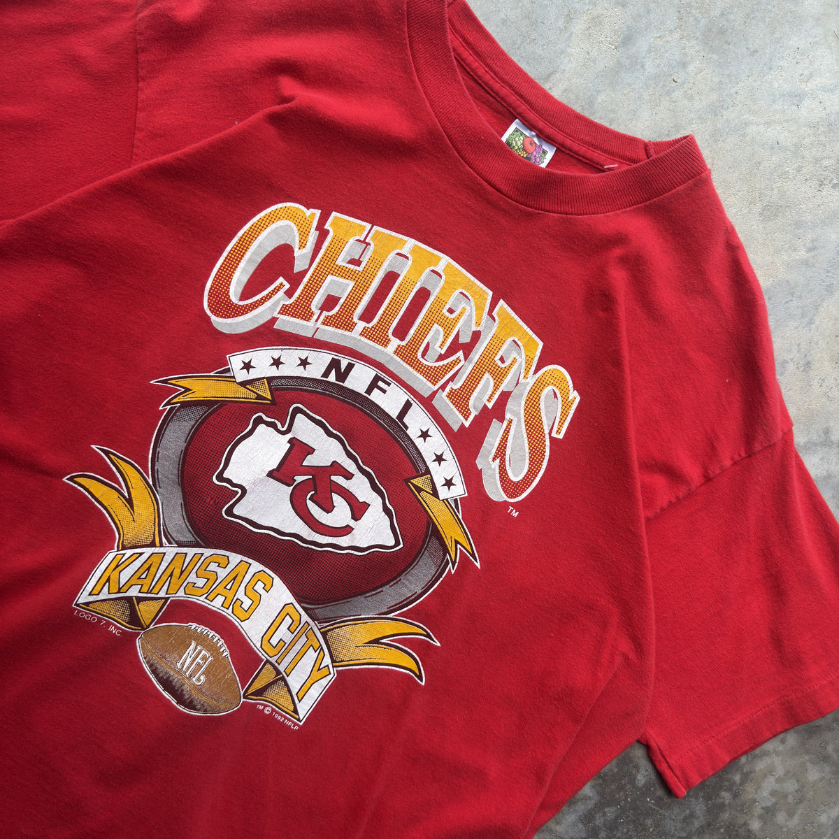 1992 Kansas City Chiefs Graphic Logo 7 T-Shirt (XL)
