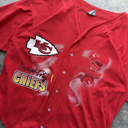 90s Kansas City Chiefs Cotton Baseball Jersey (L)