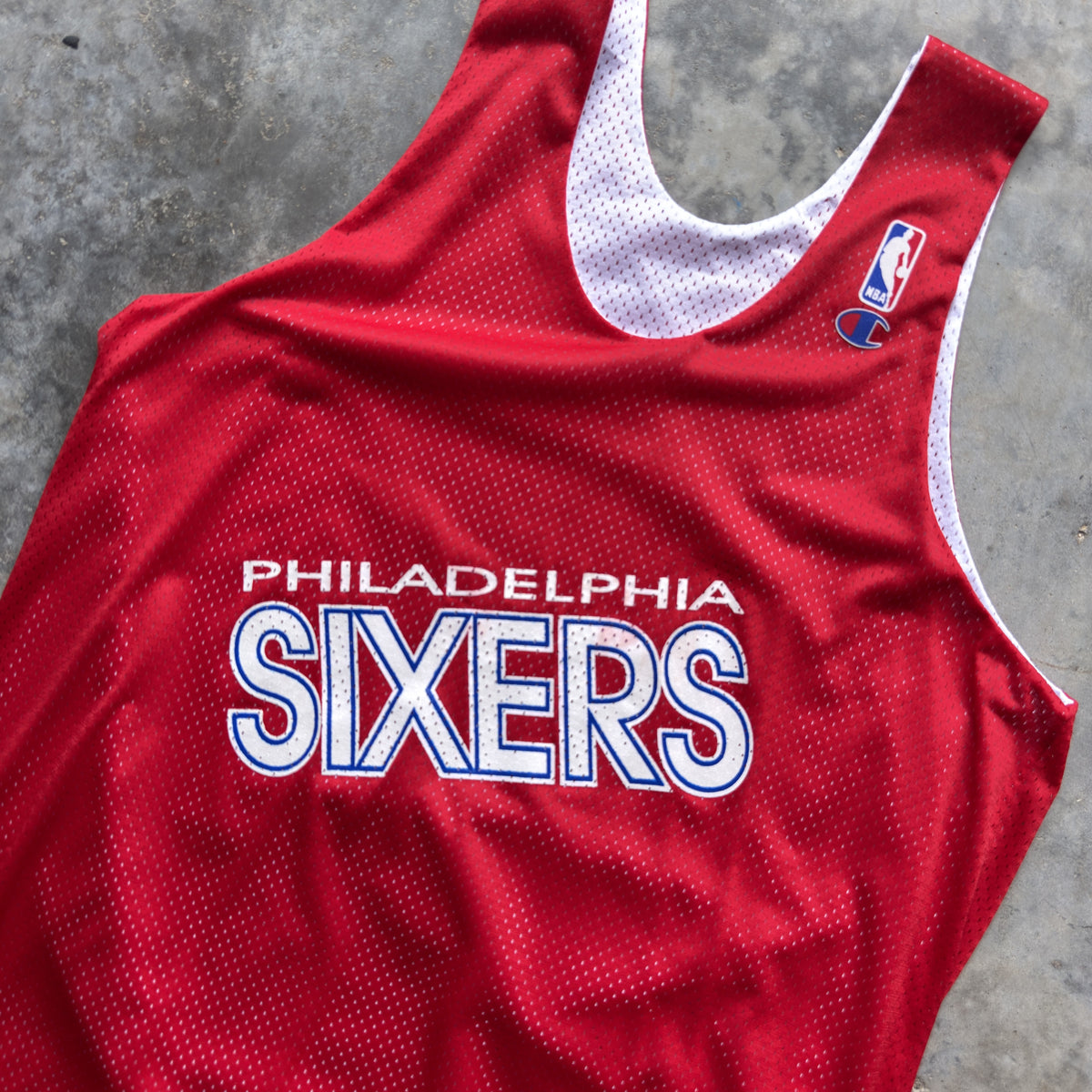 90's Philadelphia Sixers Champion Reversible Practice Jersey (L)