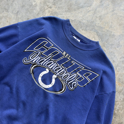 Indianapolis Colts Logo Athletic Spellout Crewneck (XL)
