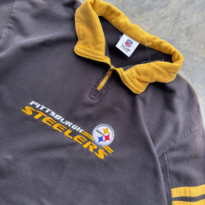 Pittsburgh Steelers Embroidered Quarter Zip Pullover (L)
