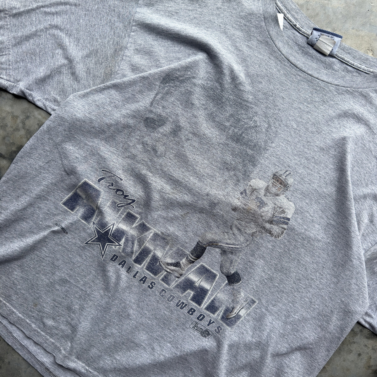 90s Dallas Cowboys Troy Aikman Faded T-Shirt (XXL)