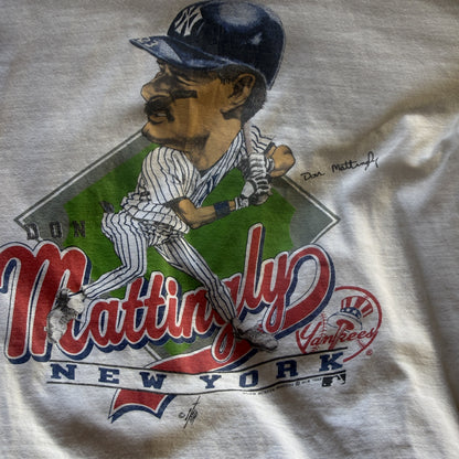1988 New York Yankees Don Mattingly Caricature T-Shirt (S)
