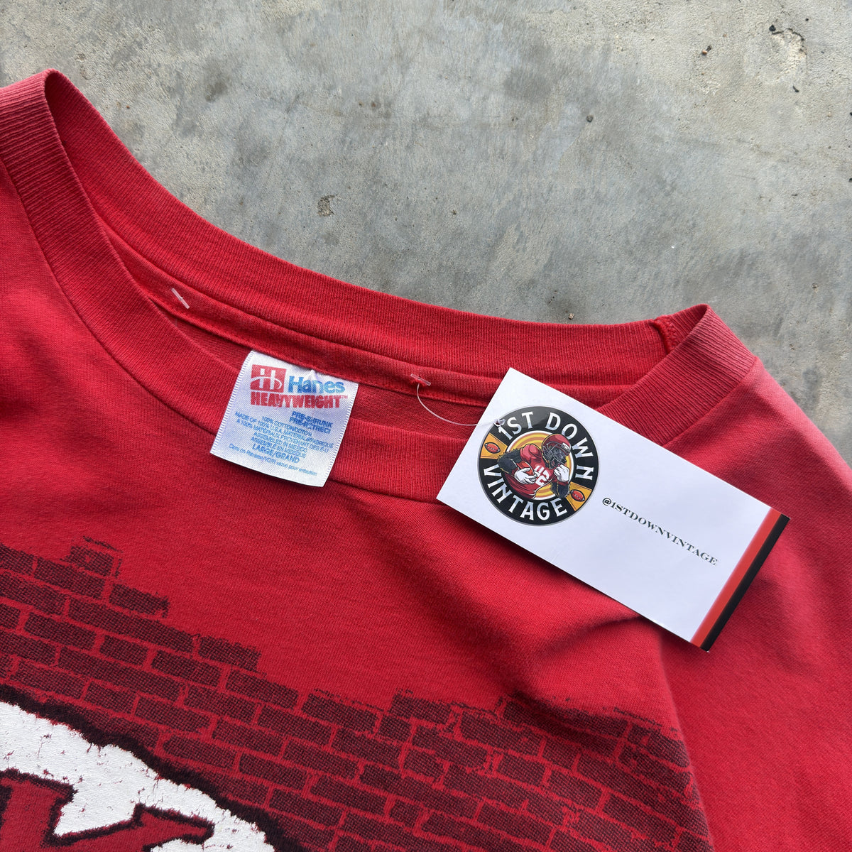 90s Kansas City Chiefs Brick Wall Hanes T-Shirt (L)