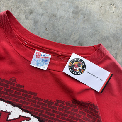 90s Kansas City Chiefs Brick Wall Hanes T-Shirt (L)