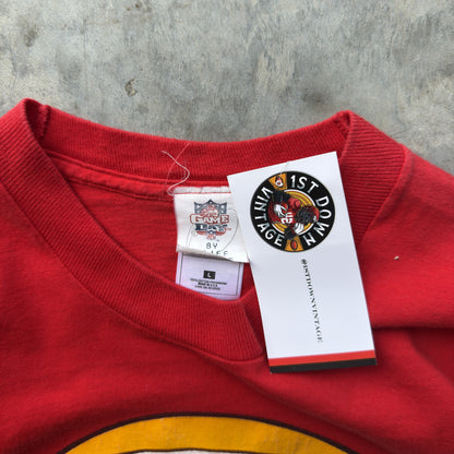 1996 Kansas City Chiefs Smiley Face Cliff Engle T-Shirt (L)