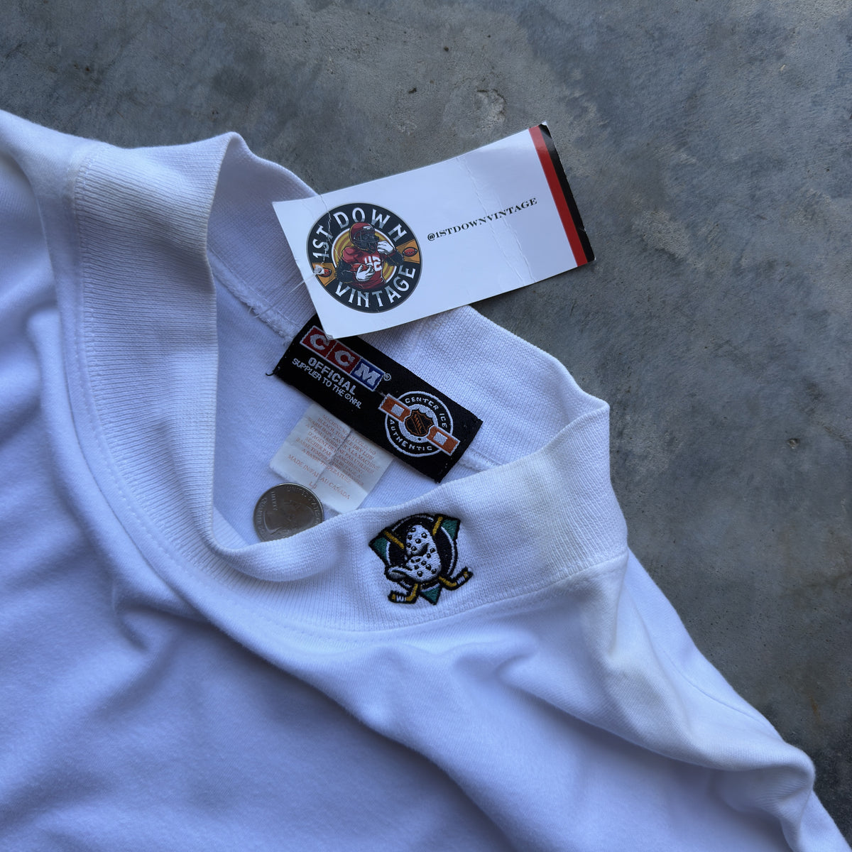 90s Anaheim Ducks Mock Neck Long Sleeve (L)