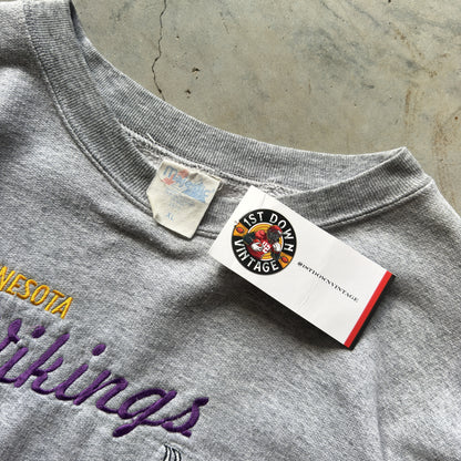 90's Minnesota Vikings Embroidered Script Crewneck (XL)