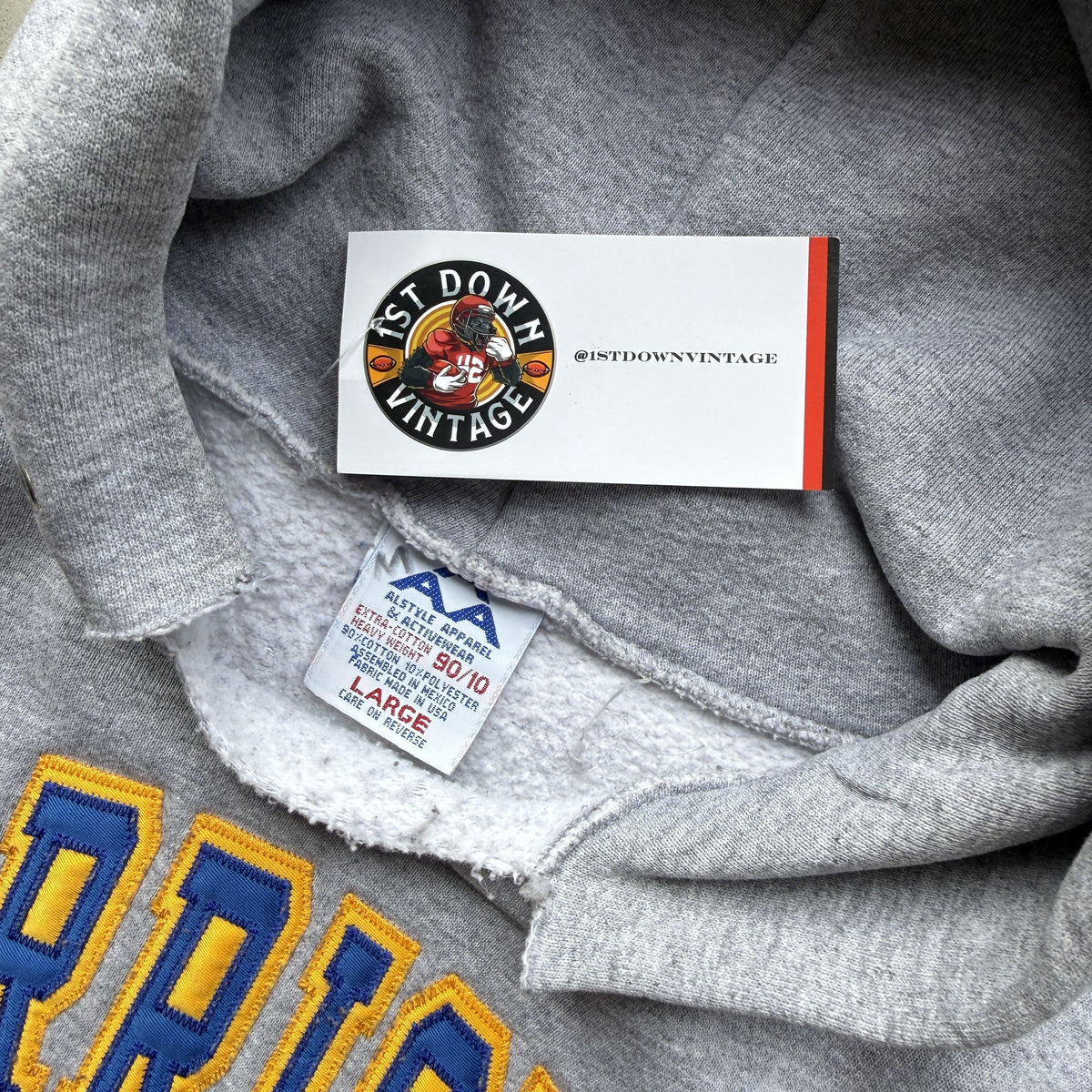 90s Golden State Warriors Stitched Spellout Hoodie (L)