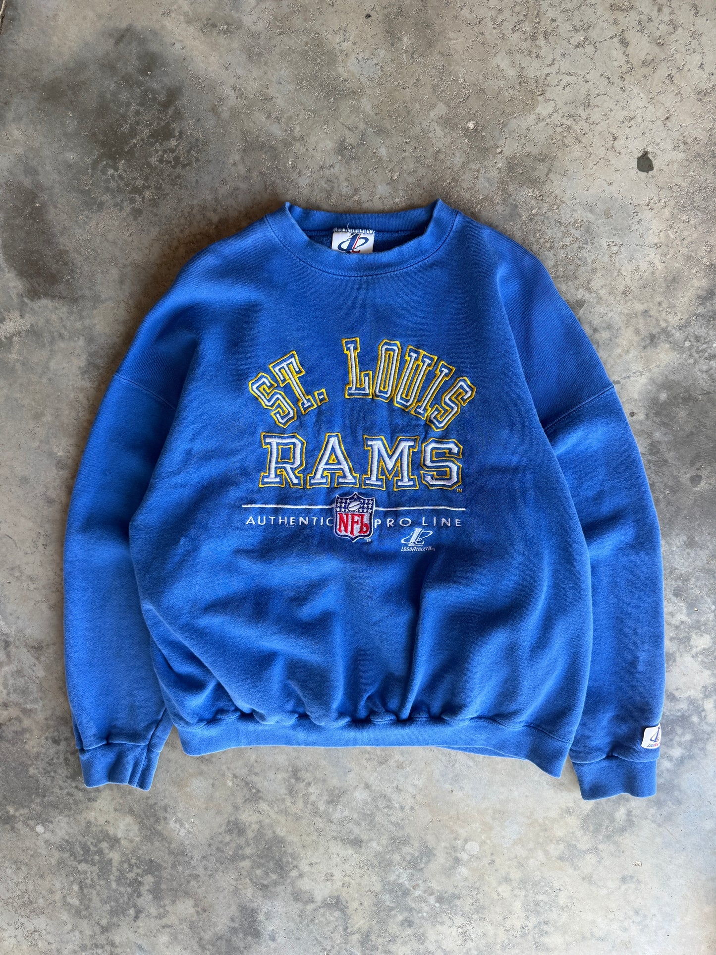 90s St. Louis Rams Logo Athletic Embroidered Sweatshirt (XL)