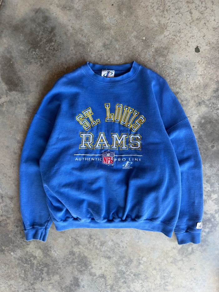 90s St. Louis Rams Logo Athletic Embroidered Sweatshirt (XL)