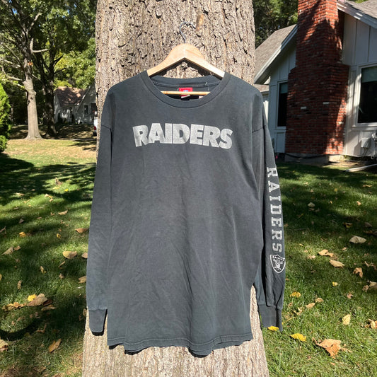 90's Faded Oakland Raiders Long Sleeve T-shirt (XXL)