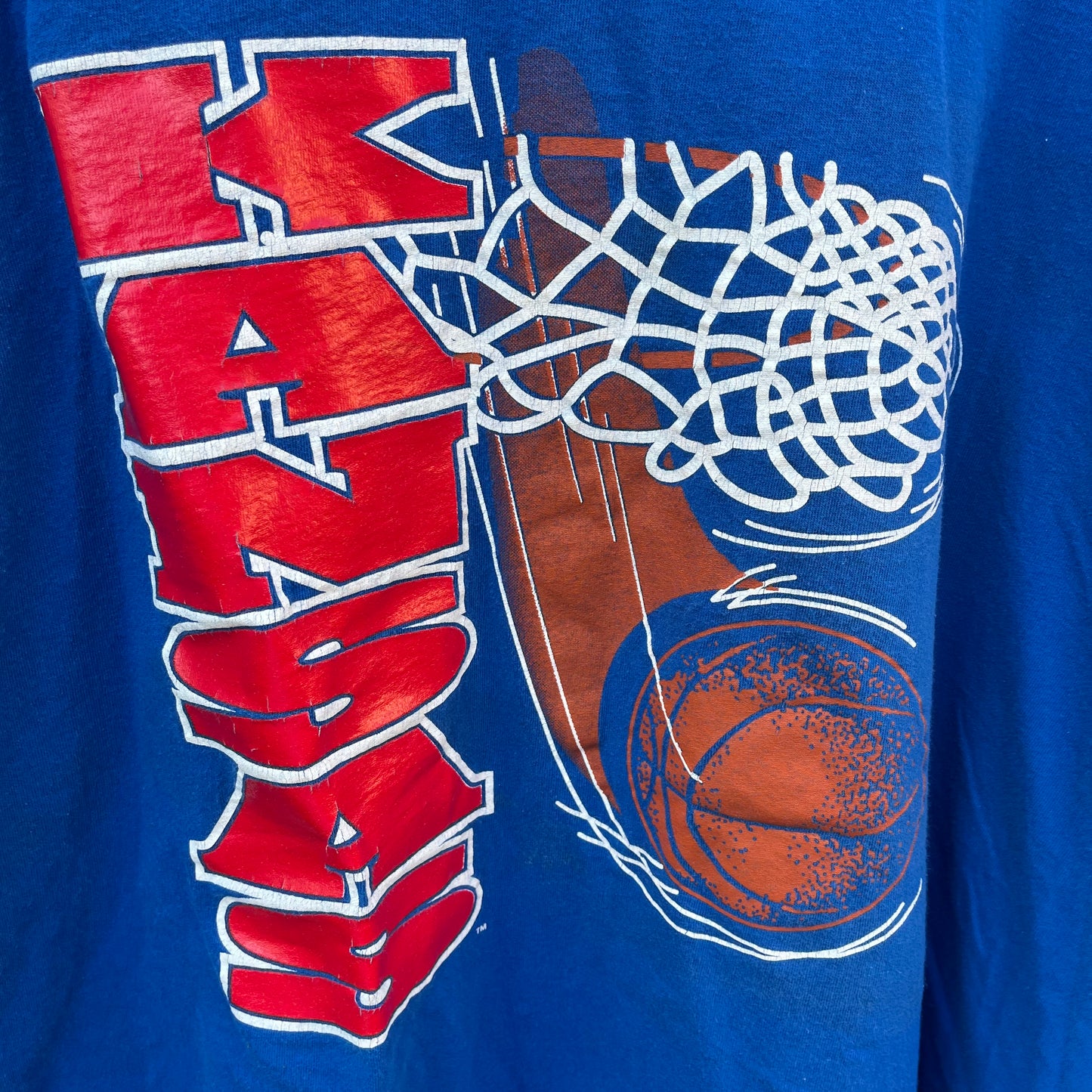 90's Kansas Jayhawks Basketball T-shirt (XXL)