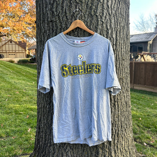 00's Pittsburgh Steelers Grey T-shirt (XL)