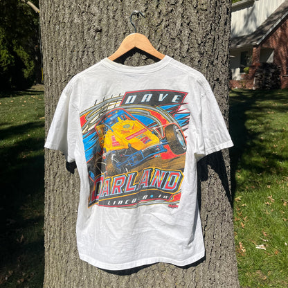 90's Dave Darland White Racing T-shirt (L)