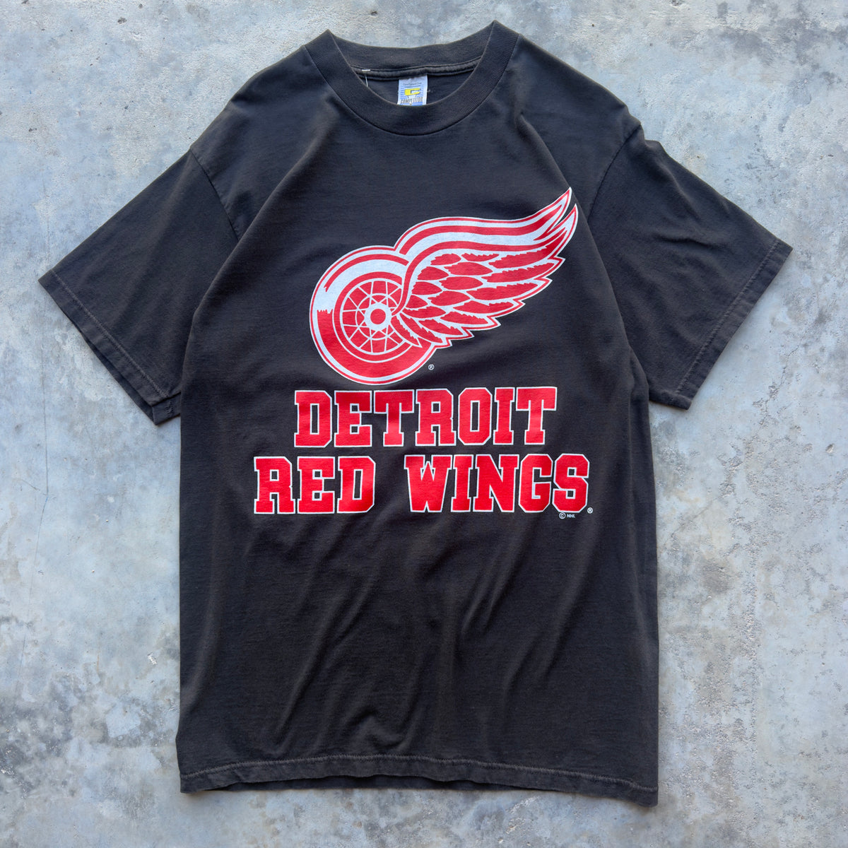 90s Detroit Red Wings Black NHL T-Shirt (L)