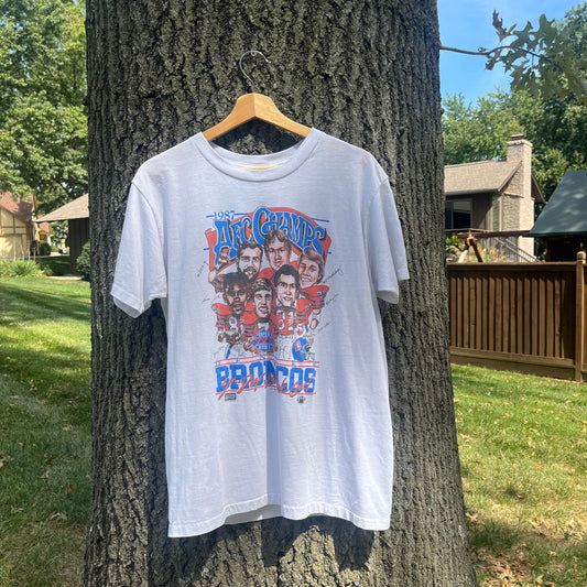 1987 Denver Bronco's Afc Champs Caricature Shirt  (XL)