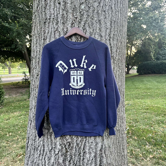 80's Duke University Navy Blue Sweatshirt (M)