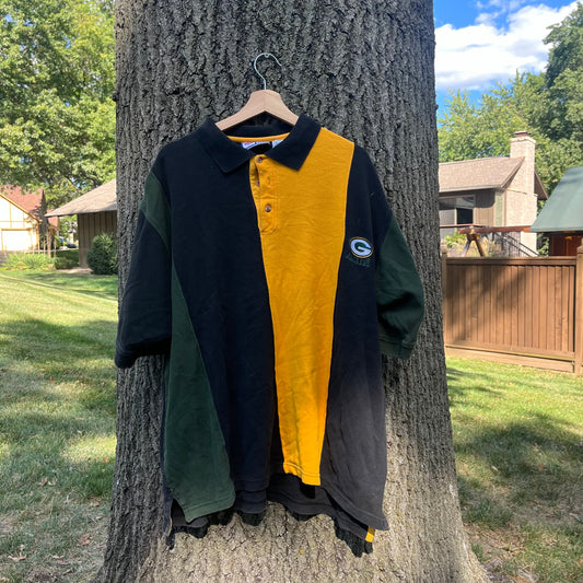 1995 Striped Green Bay packers Polo (XXL)